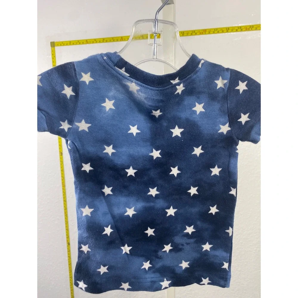 Old Navy Baby Blue Tie‎ Dye Star Print T-Shirt 12-18 Months Patriotic Crew Neck